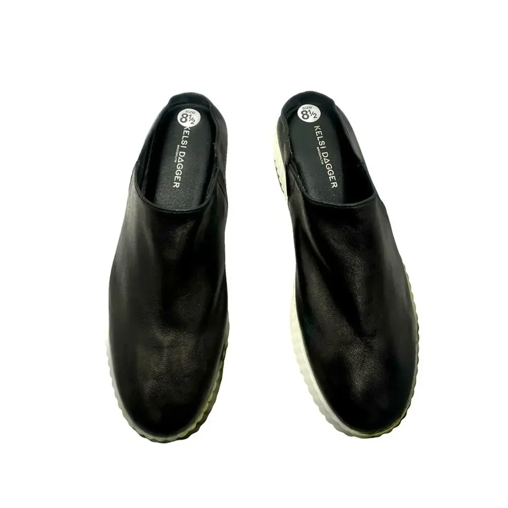 NEW - KELSI DAGGER - BROOKLIN MILLER - Women's Black Leather Slip-On Shoes - 8.5